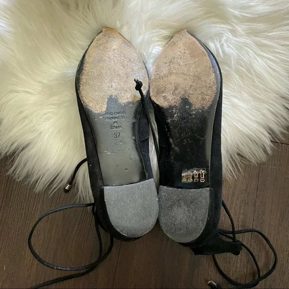 Gianna Lamberti black Suede Lace up flats